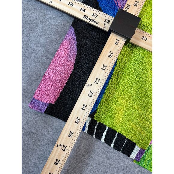 Berek Jacket Womens Medium Yellow Green Abstract Textured Artsy Retro Hippie - Picture 4 of 6